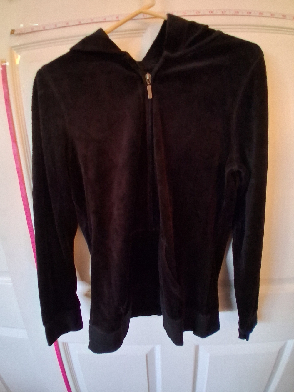 made for life Black Hooded Zip-Up Velour Jacket